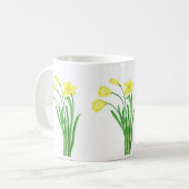 Daffodien Wasserfarbener Frühlingskaffee m Kaffeetasse (Vorderseite Links)