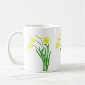 Daffodien Wasserfarbener Frühlingskaffee m Kaffeetasse (Links)