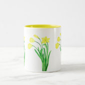 Daffodien Wasserfarbener Frühlingskaffee Zweifarbige Tasse (Mittel)
