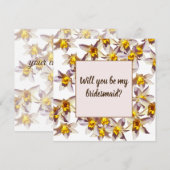 Daffodien Werden Sie meine Bridesmaid-Karte sein? Einladung (Vorne/Hinten)