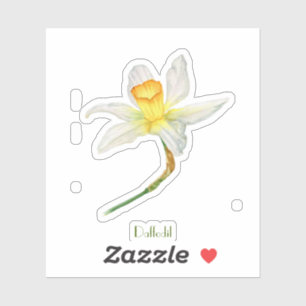 Daffodil Aquarell, kundenspezifisch geschnitten Vi Aufkleber