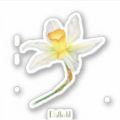 Daffodil Aquarell, kundenspezifisch geschnitten Vi Aufkleber (Vorderseite)