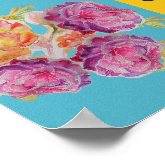 Daffodil Aquarellfarbe Blume Poster (Ecke)