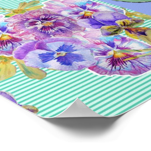 Daffodil Aquarellfarbe Blume Poster (Ecke)