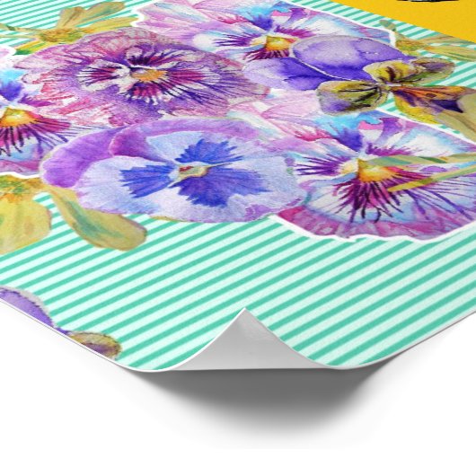 Daffodil Aquarellfarbe Blume Poster (Ecke)
