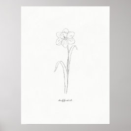 Daffodil Birth Blume Print Poster