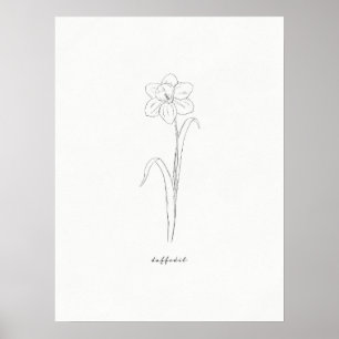 Daffodil Birth Flower Print Poster