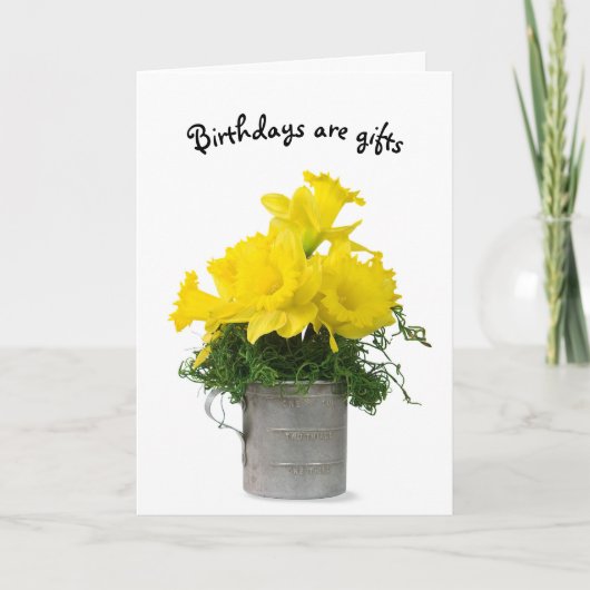 Daffodil Birthday Bouquet Karte (Vorderseite)