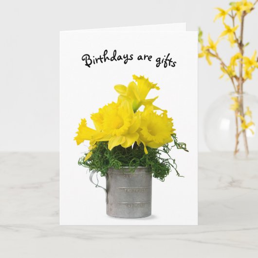 Daffodil Birthday Bouquet Karte (Gelbe Blume)