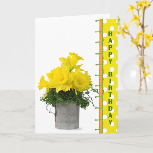 Daffodil Birthday Bouquet Karte (Gelbe Blume)
