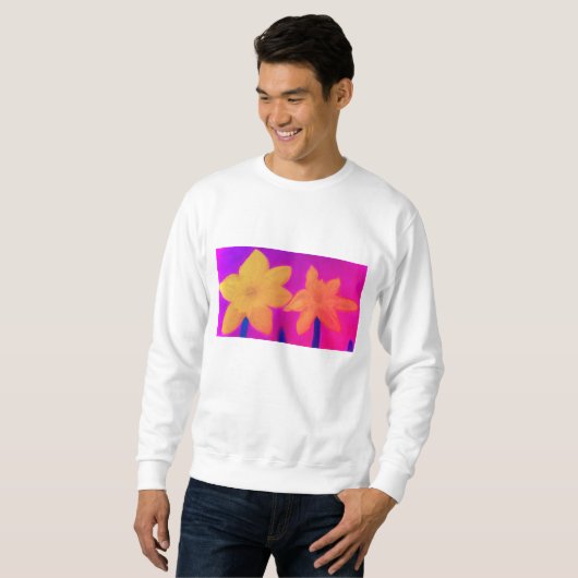 Daffodil Bloom Sweatshirt - Handmade Chalk Pastel (Vorne ganz)
