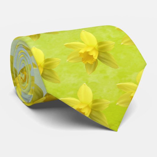Daffodil Blooms Pattern Krawatte (Gerollt)
