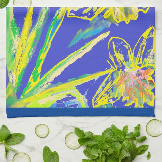 Daffodil Blume Blumenfrühling Wasserfarbe Tee Geschirrtuch (Gefaltet)