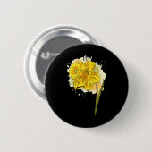 Daffodil Blume Blumenfrühlings-Ostern Da Button (Vorne & Hinten)