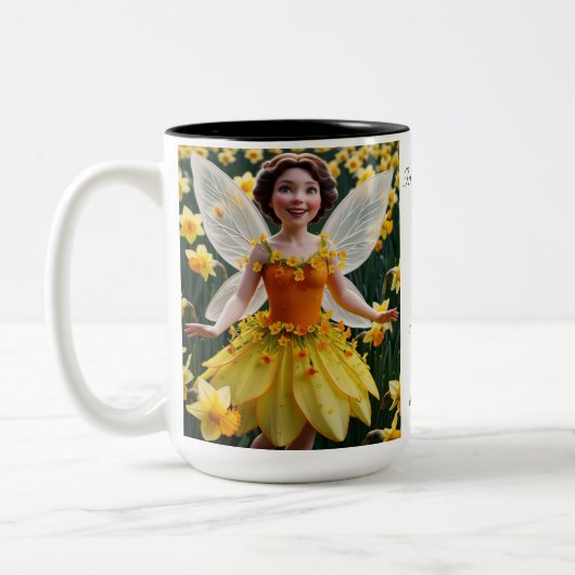 Daffodil Blume Fairy Zweifarbige Tasse (Links)