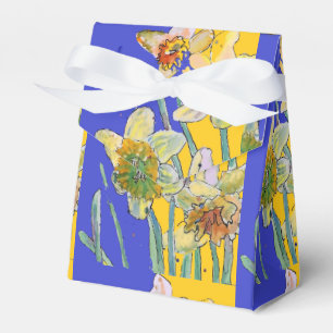 Daffodil Blume Malerei Blütenbraun Geburtstag Navy Geschenkschachtel
