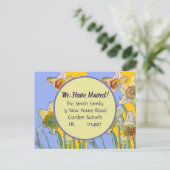 Daffodil Blume neue Adresse Postkarte Wir bewegen (Stehend Vorderseite)