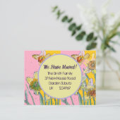 Daffodil Blume neue Adresse Postkarte Wir bewegen (Stehend Vorderseite)