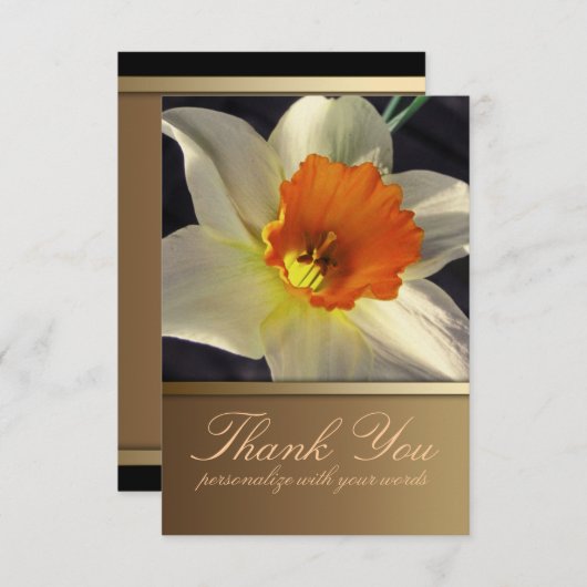 Daffodil Blume Vielen Dank Einladung (Vorne/Hinten)