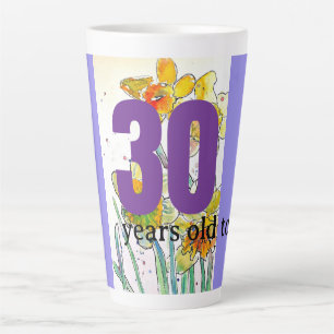Daffodil Blume Wasserfarbe Geburtstag 30 Jahre Milchtasse