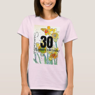 Daffodil Blume Wasserfarbe Geburtstag 30 Jahre T-Shirt