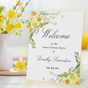 Daffodil Blütensüß 16 Party Willkommen Sockelschild