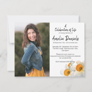 Daffodil Celebration of Life Foto Card Einladung
