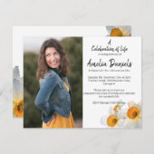 Daffodil Celebration of Life Foto Card Einladung (Vorne/Hinten)