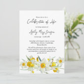 Daffodil Celebration of Life Funeral Einladung (Stehend Vorderseite)