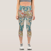 Daffodil chintz art nouveau Blume Wallpaper Capri Leggings (Vorderseite)