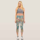 Daffodil chintz art nouveau Blume Wallpaper Capri Leggings (Vorderseite)