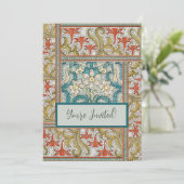 Daffodil chintz art nouveau Blume Wallpaper Einladung (Stehend Vorderseite)