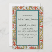 Daffodil chintz art nouveau Blume Wallpaper Einladung (Rückseite)