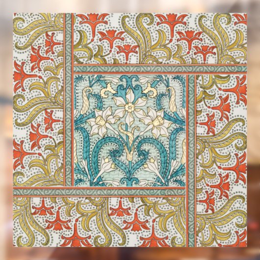 Daffodil chintz art nouveau Blume Wallpaper Fensteraufkleber (Blatt 2)