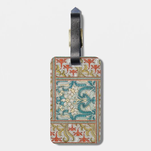 Daffodil chintz art nouveau Blume Wallpaper Gepäckanhänger (Rückseite vertikal)