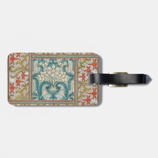 Daffodil chintz art nouveau Blume Wallpaper Gepäckanhänger (Rückseite horizontal)