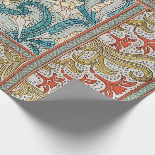 Daffodil chintz art nouveau Blume Wallpaper Geschenkpapier (Ecke)