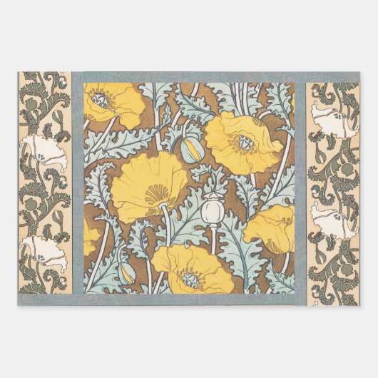 Daffodil chintz art nouveau Blume Wallpaper Geschenkpapier Set (Vorderseite 3)
