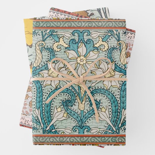 Daffodil chintz art nouveau Blume Wallpaper Geschenkpapier Set (Beispiel)