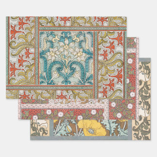 Daffodil chintz art nouveau Blume Wallpaper Geschenkpapier Set