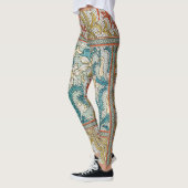 Daffodil chintz art nouveau Blume Wallpaper Leggings (Links)