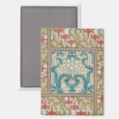 Daffodil chintz art nouveau Blume Wallpaper Magnet (Vorderseite/Rückseite)