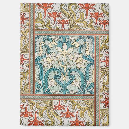 Daffodil chintz art nouveau Blume Wallpaper Magnet (Vorderseite)