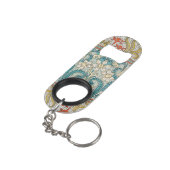 Daffodil chintz art nouveau Blume Wallpaper Mini Flaschenöffner (Rückseite Schrägansicht)