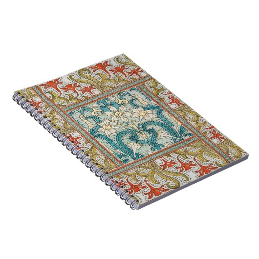 Daffodil chintz art nouveau Blume Wallpaper Notizblock (Rechte Seite)