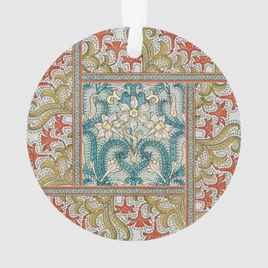 Daffodil chintz art nouveau Blume Wallpaper Ornament (Rückseite)
