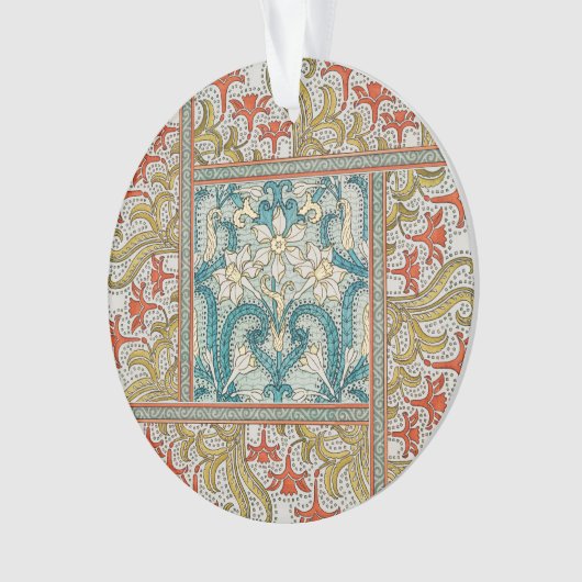 Daffodil chintz art nouveau Blume Wallpaper Ornament (Vorderseite)