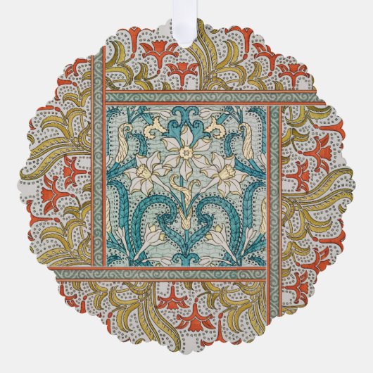 Daffodil chintz art nouveau Blume Wallpaper Ornament Karte (Vorderseite)