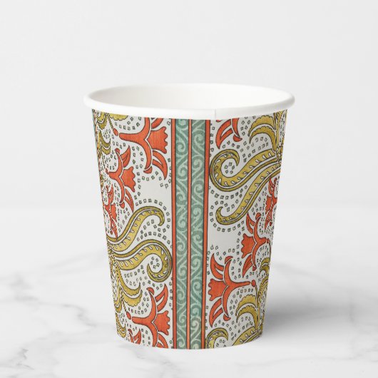 Daffodil chintz art nouveau Blume Wallpaper Pappbecher (Rechts)