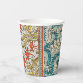 Daffodil chintz art nouveau Blume Wallpaper Pappbecher (Vorderseite)